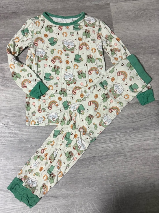 Lucky Panda Kids Other - Lucky Panda Kids St Patrick’s Bamboo Pajama Set